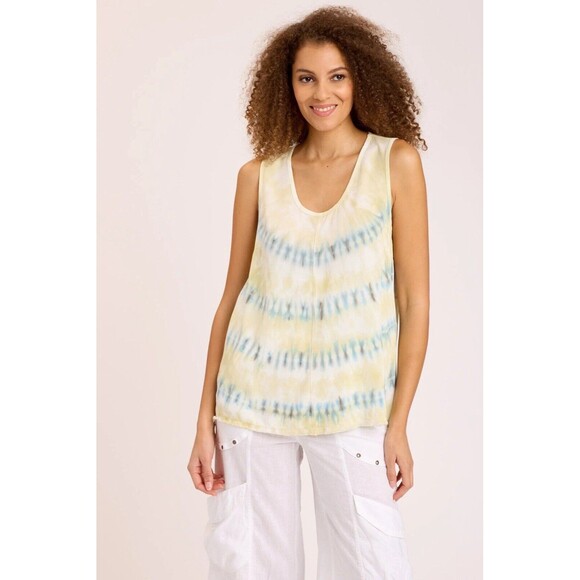 XCVI Wearables Twill Rayden Tank Tie Dye Frayed Hem Lightweight Pristine XS - Picture 2 of 9